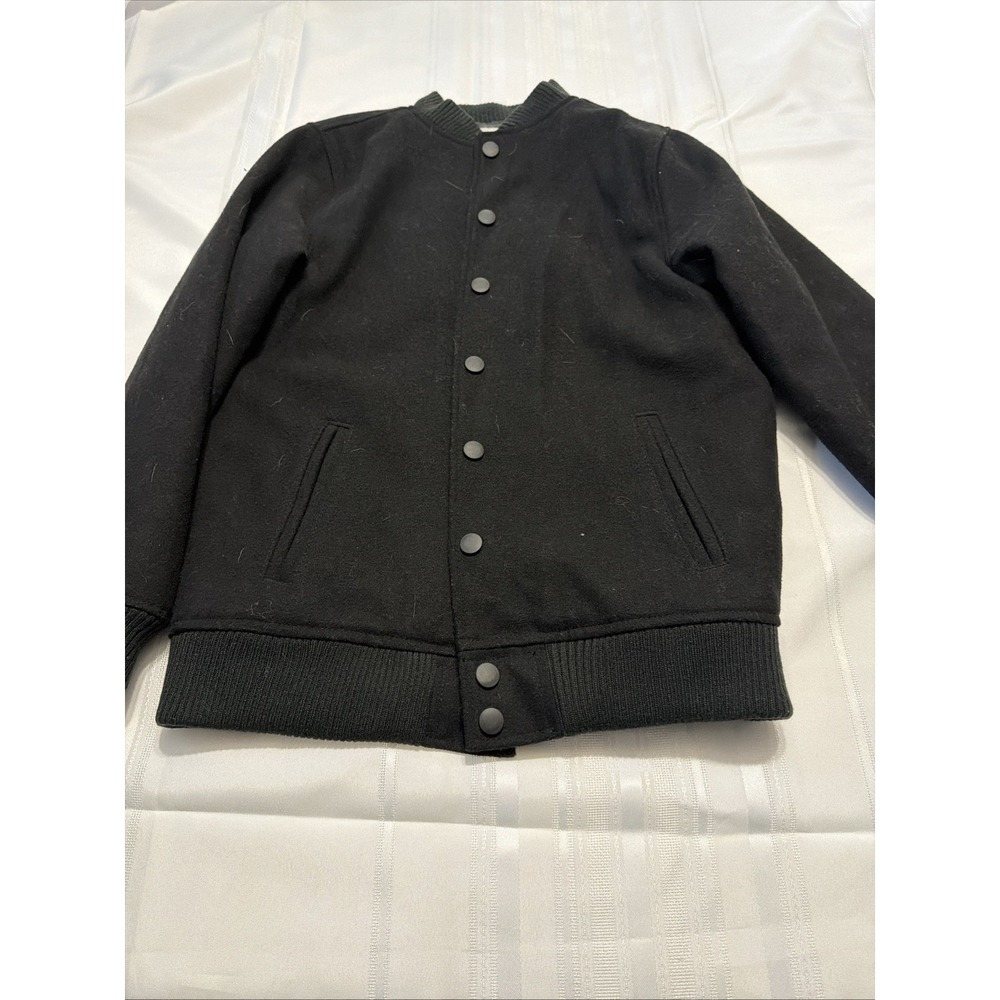 Old Navy Boys XL 14-16 Black Wool Blend Quilted Varsity Bomber Jacket 144481-00